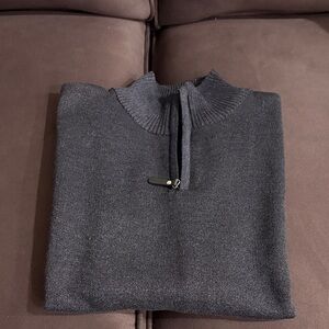 TRUE ROCK Men's Dark Blue Zip Mock-Neck Sweater NWOT